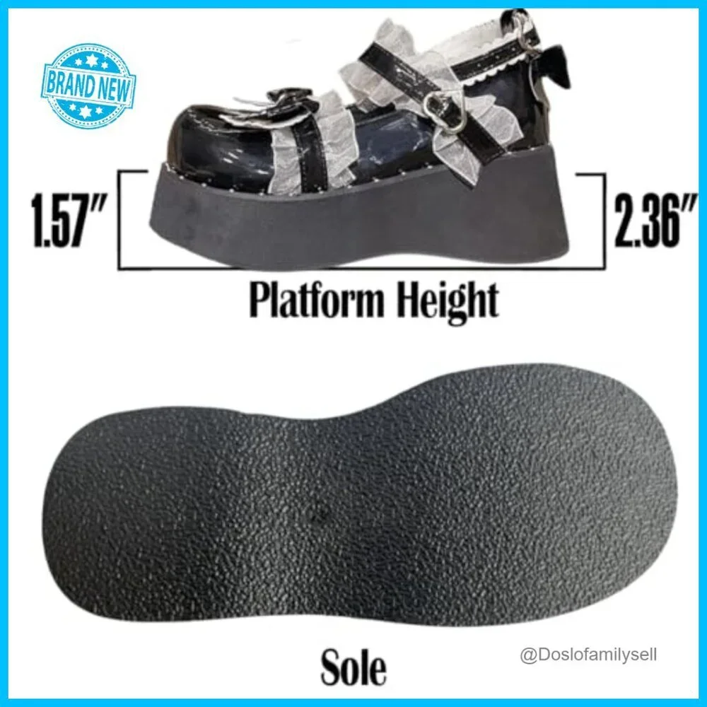 Chunky Heel Mary Jane Platform Shoes Y2K Kawaii Lolita Harajuku Goth Style